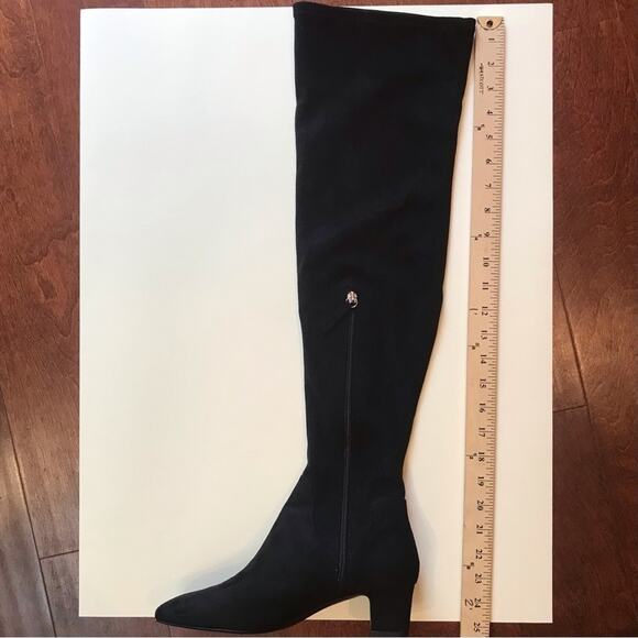 Zara Contemporary Women’s Black Low Heel Over the Knee Boots, Size EU39/US8 - Picture 12 of 16
